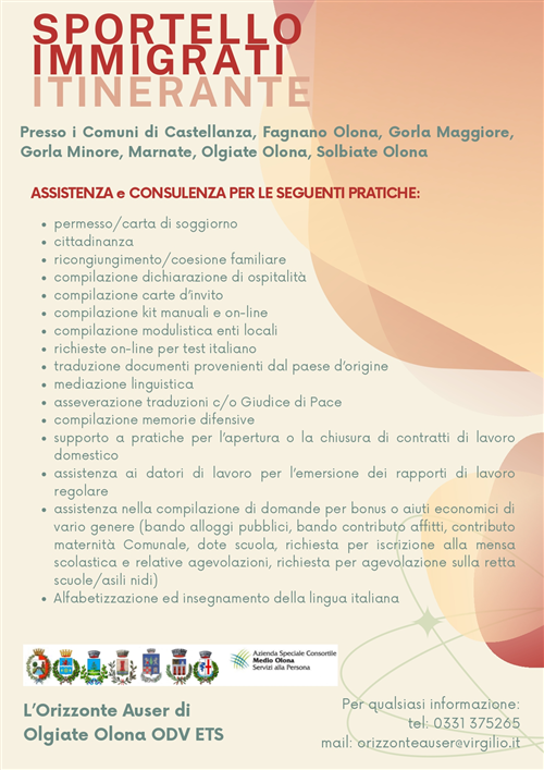 Sportello immigrati itinerante