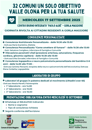32 COMUNI UN SOLO OBIETTIVO - VALLE OLONA PER LA TUA SALUTE