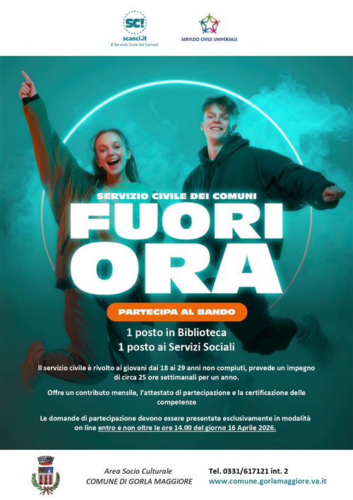 Bando Servizio Civile Universale 2026 - Proroga domande