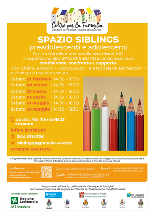 Spazio siblings - preadolescenti e adolescenti
