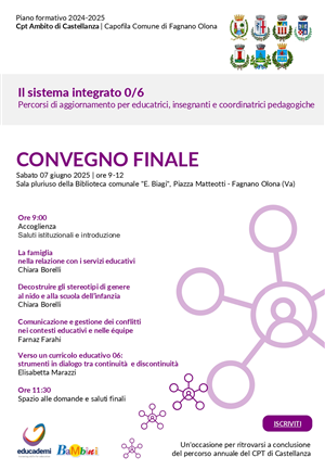 Convegno per educatrici, insegnanti e coordinatrici pedagogiche